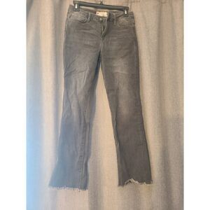 Free People Washed Black Distressed Hem Jeans Size 27/ 4